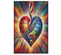 1000 Pezzi Di Puzzles in Legno Musical Note, Puzzle Gioco Regali Di Compleanno Decorativo Per Adulti E Adolescenti 78×53cm