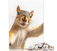 1000 pezzi di scoiattolo eccentrico che scatta un selfie - Grazioso puzzle da parete per adulti, difficile da realizzare, ideale come regalo per la vigilia di Natale, 1000 pezzi (38x26 cm)