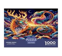 1000 Pezzi dragoeee del male Puzzle Giochi-rompicapo Decorazione Perfetta cinese Puzzle Di Autotone Giogattotoli Sfida Regalo Per Uomini E Donne 70x50cm/1000pcs