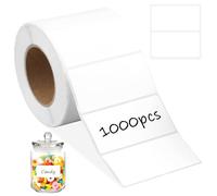 1000 Pezzi Etichette Adesive Termiche Bianche Multiuso,50×30mm Etichette Termiche Bianche su Rotolo,Etichette Adesive bianche Autoadesive Permanenti,per Casa,Ufficio,Cucina e Marmellata,Colore Bianco