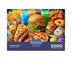 1000 Pezzi Fast Food Feast Puzzle Decompressione Intellettuale Delicious Cuisine Puzzle Intrattenimento Creativo Per Adulti E Ragazzi 70x50cm/1000pcs