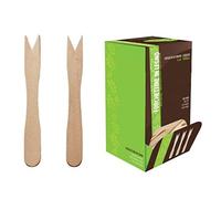 1000 Pezzi Forchettine Legno Di Betulla 8,5 Centimetri Forchette Usa E Getta Finger Food Forchettine A 2 Punte Biodegradabili E Compostabili