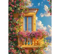 1000 pezzi Frameless Puzzle Fai Da Te,Balcone di rose puzzle,Puzzles in legno,Jigsaw Classici per Adulti e Bambini da 3 Anni