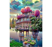 1000 pezzi Frameless Puzzle Fai Da Te,Castello di fiori puzzle,Puzzles in legno,Jigsaw Classici per Adulti e Bambini da 3 Anni