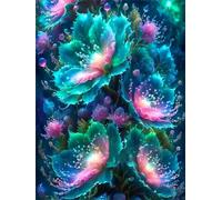 1000 pezzi Frameless Puzzle Fai Da Te,Fiori verdi puzzle,Puzzles in legno,Jigsaw Classici per Adulti e Bambini da 3 Anni