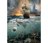 1000 Pezzi Galeone Sul Mare Puzzle Per Adulti Animali Puzzle Impegnativo Educativo Divertente Attività Per La Famiglia Giochi Giocattoli Regali Per La Decorazione Della Casa