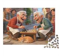 1000 pezzi Gioco degli Scacchi Anziani Puzzle per Adulti Carta Antistress Puzzle Amici anziani Educativo 52x38cm/1000pcs
