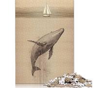 1000 pezzi Giona e la balena Un viaggio di redenzione Puzzle quadrati creativi per adulti e puzzle in legno Gioco impegnativo 1000 pezzi (75x50 cm)
