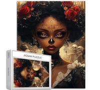 1000 pezzi Giorno dei Morti Puzzle Dress Afro Art 50x70cm Sfidante Giochi di attività familiari colorati fai da te Puzzle per la decorazione della casa Regali