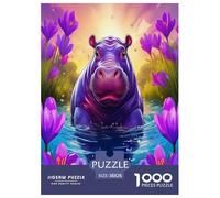 1000 Pezzi Hippopotamus Puzzles Sfide Divertenti Decora La Casa Classici Animals Puzzle Giochi Educativo Per Adulti E Bambini Da 12 Anni 38x26cm/1000pcs