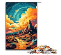 1000 pezzi Il deserto è circondato da schizzi Molti puzzle colorati Regali per adulti Lista dei desideri di Natale con Babbo Natale per adolescenti dai 14 anni in su 75x50 cm