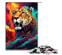 1000 pezzi Il leopardo nel cratere è circondato da schizzi Molti puzzle per adulti Puzzle impossibile antistress per adolescenti dai 14 anni in su 75x50 cm