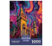 1000 Pezzi Iridescent Castle Puzzles Giochi-rompicapo Decora La Casa Acid Tide Star Vortex Puzzle Di Cartone Intrattenimento Creativo Per Adulti E Bambini 38x26cm/1000pcs