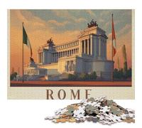 1000 pezzi La bellezza eterna di Roma - 1 puzzle quadrato creativo per adulti e puzzle in legno, gioco intellettuale, 1000 pezzi (75x50 cm)