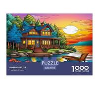 1000 Pezzi Lago Canoe Puzzles Sfide Divertenti Decora La Casa Classici Cabana di favole Puzzle Giochi Edugattoivo Per Adulti E Bambini Da 12 Anni 70x50cm/1000pcs
