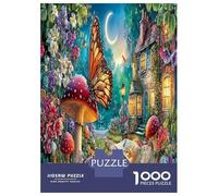 1000 Pezzi Magical Cottage Puzzle Divertente Gioco Per Famiglie Butterfly Perched on The Mushroom Puzzle Regalo Educativo Per Adulti E Ragazzi 52x38cm/1000pcs