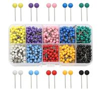 1000 Pezzi Mappa Tacks Puntine da Disegno Chiodini Testa in Plastica con Punta in Acciaio Map Push Pin per Carta, Bacheca in Sughero, Marcatura, Fai Da Te 1/8 Pollici