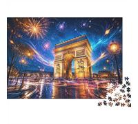 1000 Pezzi Mini Puzzle Città Notte per Adulti | 38 x 26 cm Cartone Decorazione Casa Taglio Preciso Regalo Compleanno Rilassato