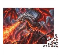 1000 pezzi Mini Puzzle per Adulti Drago Fuoco Vulcano Regalo | 70x50cm Cartone Amanti Puzzle Sollievo Ansia Puzzle Fatto A Mano Regalo Amico Decor Soggiorno