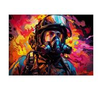 1000 Pezzi Mini Puzzle per Adulti Fuoco Casco Maschera Regalo | 38x26cm Cartone Amanti Puzzle Sollievo Ansia Puzzle Fatto A Mano Regalo Amico Decor Soggiorno