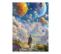 1000 Pezzi Mini Puzzle per Adulti Pianeti Argento Città Rilassante | 70 x 50 cm Carta Decorazione Casa Taglio Preciso Regalo Riunione Rilassante
