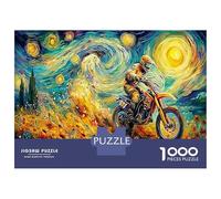 1000 Pezzi Motocross Starry Night Puzzle Gioco Di Abilità Motorcycle Grand Prix Puzzle Intrattenimento Creativo Per Adulti E Bambini Da 14 Anni E Più 38x26cm/1000pcs