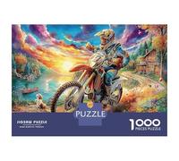 1000 Pezzi Motocross Sunset Puzzle Decompressione Intellettuale Motorcycle Grand Prix Puzzle Decorazione Per La Casa Per Adulti E Bambini Da 14 Anni E Più 70x50cm/1000pcs