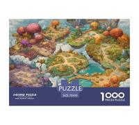 1000 Pezzi Mushroom Wonderland Puzzles Giochi-rompicapo Decora La Casa Floating Island Puzzle Di Cartone Intrattenimento Creativo Per Adulti E Bambini 70x50cm/1000pcs