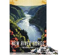 1000 pezzi New River Gorge National Park per adulti Puzzle difficili Puzzle di carta per adulti Giocattoli di intrattenimento per famiglie 38x26 cm/1000 pezzi