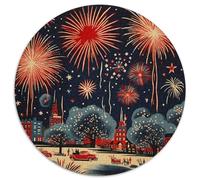 1000 Pezzi New Year's Fireworks Festive Red Puzzles Sfide Divertenti Decorazione Perfetta Fireworks Puzzle Di Cartone Intrattenimento Creativo Per Uomini E Donne 1000pcs (67.5x67.5cm)