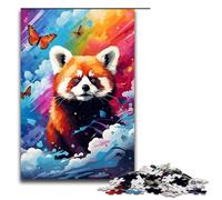 1000 pezzi Panda rosso e farfalla di Splatters Molti puzzle colorati per adulti Divertimento per la famiglia Gioco per famiglie Antistress Sfida difficile 75x50 cm
