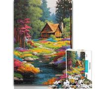 1000 pezzi per adolescenti "Baita nel bosco" Puzzle da 1000 pezzi per adulti, giocattolo educativo antistress, ottimi regali e giocattoli 26x38cm