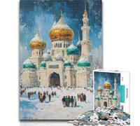 1000 pezzi per adolescenti, dipinto a olio di una moschea, puzzle da 1000 pezzi per adulti, collezione di artisti di giochi intellettuali, belle arti 26x38cm