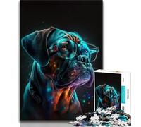 1000 pezzi per adolescenti, puzzle con occhiali al neon e cani, 1000 pezzi per adolescenti, giocattolo educativo intellettuale decomprimente, ottimi regali e giocattoli (50x75cm)