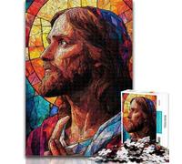 1000 pezzi per adolescenti, puzzle in vetro colorato raffigurante Gesù, per adulti, 1000 pezzi, difficili, giocattoli, giochi educativi, antistress, decorazioni e regali unici per la casa, 26x38cm