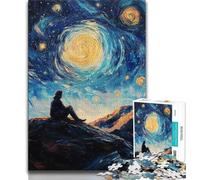 1000 pezzi per adolescenti, puzzle per adulti "Boy Under The Stars", 1000 pezzi, difficili, giocattoli, giochi educativi, antistress, collezione di artisti, belle arti (38x26cm)