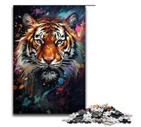 1000 pezzi per adulti e bambini di Jigsaw Drawing Angry Tiger Puzzle per adulti Puzzle in legno 1000 pezzi (75x50 cm)