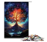 1000 pezzi per adulti e bambini di Jigsaw Puzzle colorati psichedelici dell'albero del mondo per adulti Puzzle in legno 1000 pezzi (75x50 cm)