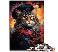 1000 Pezzi per adulti Jigsaw Puzzle Pittura arte gatto Puzzle Artwork Stress Reliever Difficile Sfida per e adolescente Età 14 e Up 50x75cm