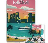 1000 pezzi per adulti Miami Florida Travel Art Puzzle da 1000 pezzi per adulti Regali, giocattoli Giochi educativi Decorazione murale antistress 75x50cm