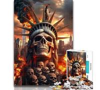 1000 pezzi per adulti Statua della Libertà scheletro 1000 pezzi puzzle per adulti e adolescenti, gioco educativo sfida giocattolo per donne e uomini 26x38cm