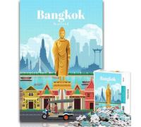 1000 pezzi per adulti Viaggio a Bangkok Puzzle per adulti e adolescenti, giocattoli Giochi educativi Antistress Ottimi regali e giocattoli 75x50cm