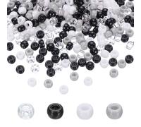 1000 pezzi perline pony 6x9mm perline a barile bianco grigio trasparente nero
