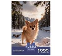 1000 Pezzi Puzzle Cute Puppy Per Adulti, Rompicapo Con Snow-Covered Woods, Gioco Divertente E Istruttivo, Idea Regalo 70x50cm/1000pcs