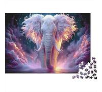 1000 Pezzi Puzzle Elefante Celeste Viola | Cartone Spesso | Solo Adulti | Difficile Pausa Ufficio 38x26cm