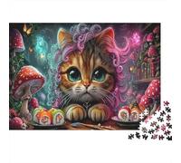 1000 Pezzi Puzzle Gatto Capelli Ricci | Cartone Rigido | Per Famiglia Genitori Figli | Difficile Festa Gioco Familiare 70x50cm