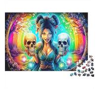 1000 Pezzi Puzzle Geisha Teschi | Cartone Riciclato 100% | Appassionati Collezionisti | Super Difficile Rilassante 52x38cm