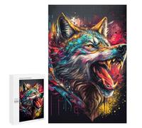 1000 pezzi puzzle per adolescenti Colorful Wolf Artwork -5 puzzle per adulti: analisi dei giochi di famiglia e sfida logica di apprendimento 1000 pezzi