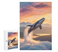 1000 pezzi puzzle per adolescenti Flying Whale puzzle per adulti: corsa a mano per compleanno, Natale 1000 pezzi