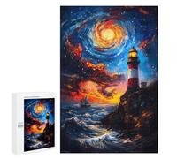1000 Pezzi Puzzle per Adolescenti Lighthouse Under Starry Sky Puzzle per Adulti Giocattoli Antistress Sfida Difficile Compleanno